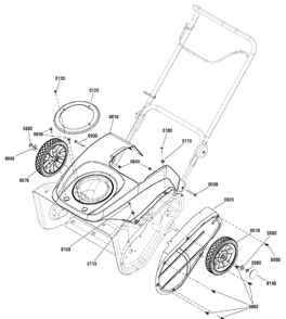 Wheel And Body Covering Group Diagram and Parts List for 1695950  Briggs and Stratton Snow Blower